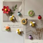 Resin bee flower refrigerator magnets, cute kitchen decor