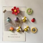 Resin bee flower refrigerator magnets, cute kitchen decor