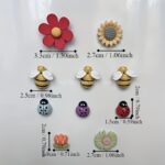 Resin bee flower refrigerator magnets, cute kitchen decor