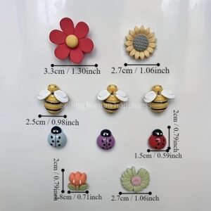 Resin bee flower refrigerator magnets, cute kitchen decor
