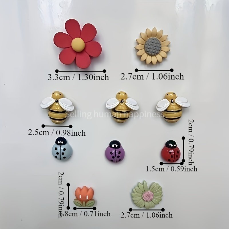 Resin bee flower refrigerator magnets, cute kitchen decor