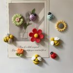 Resin bee flower refrigerator magnets, cute kitchen decor