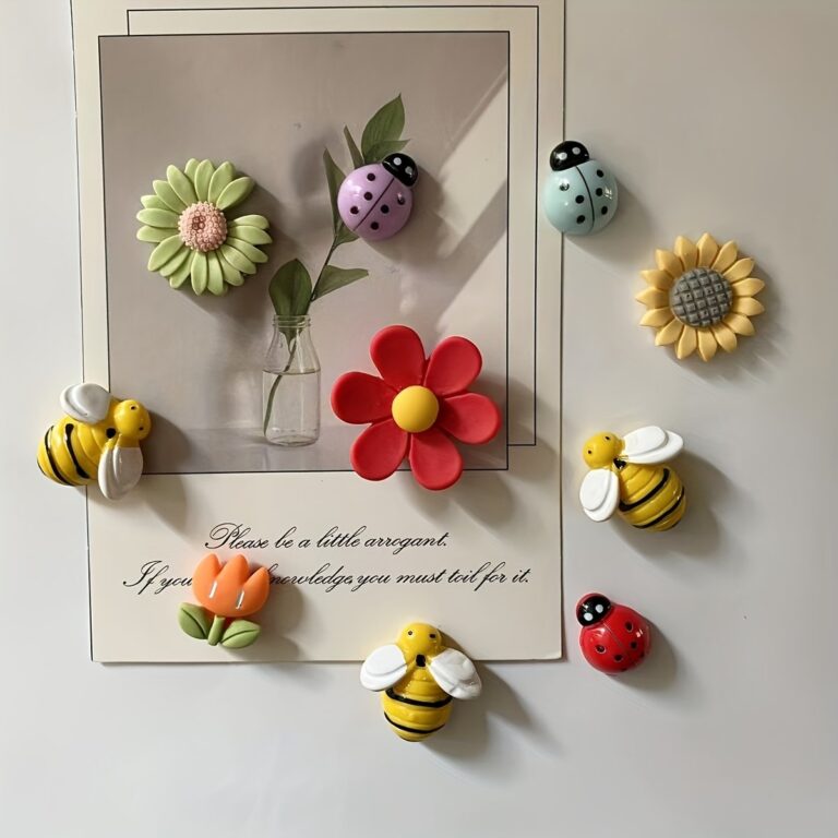 Resin bee flower refrigerator magnets, cute kitchen decor