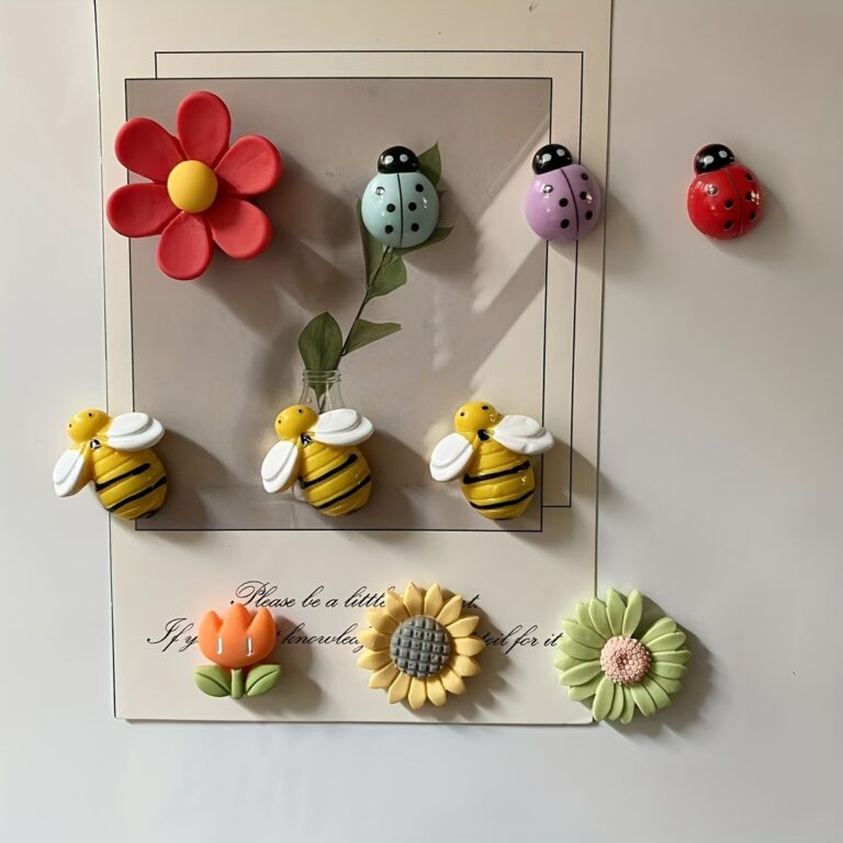 Resin bee flower refrigerator magnets, cute kitchen decor