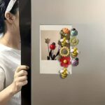 Resin bee flower refrigerator magnets, cute kitchen decor