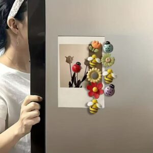 Resin bee flower refrigerator magnets, cute kitchen decor