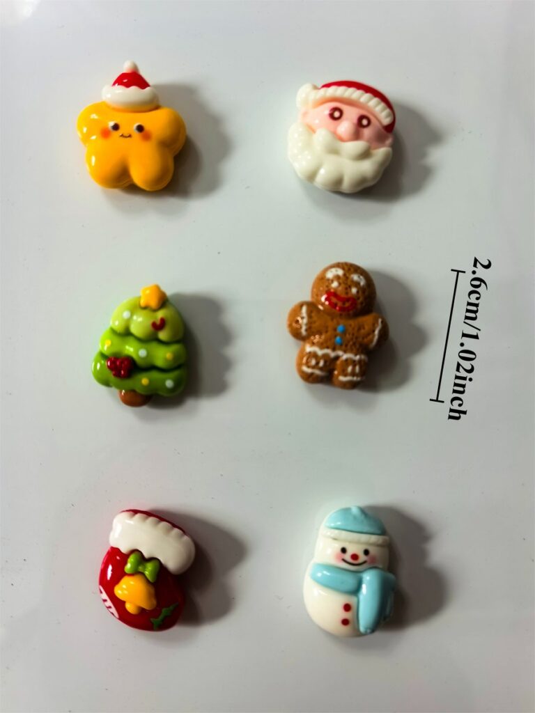 Resin Christmas fridge magnet set, holiday gift collection