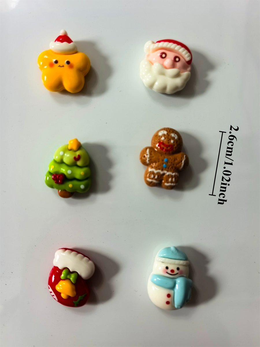 Resin Christmas fridge magnet set, holiday gift collection