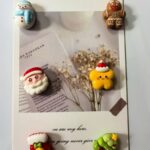 Resin Christmas fridge magnet set, holiday gift collection