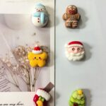 Resin Christmas fridge magnet set, holiday gift collection