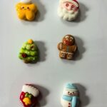 Resin Christmas fridge magnet set, holiday gift collection