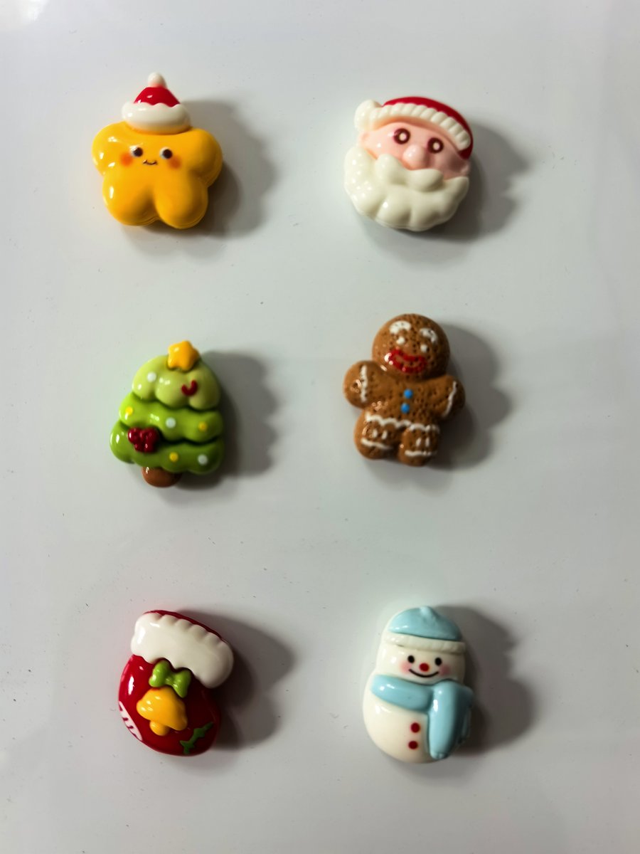 Resin Christmas fridge magnet set, holiday gift collection