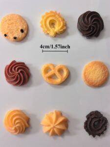 Resin cookie fridge magnet set, realistic dessert designs