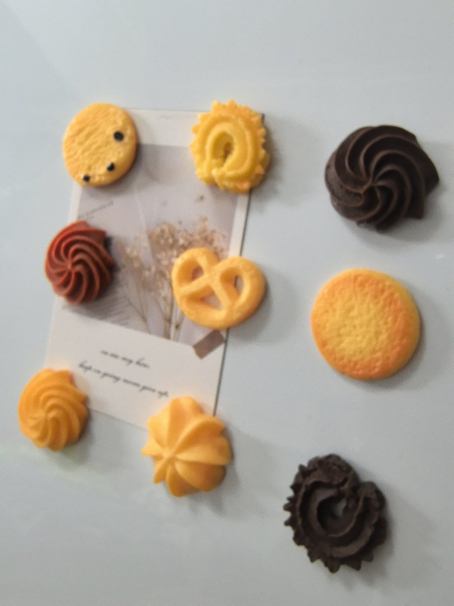 Resin cookie fridge magnet set, realistic dessert designs