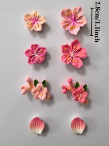 Resin flower magnets for fridge, colorful gift set