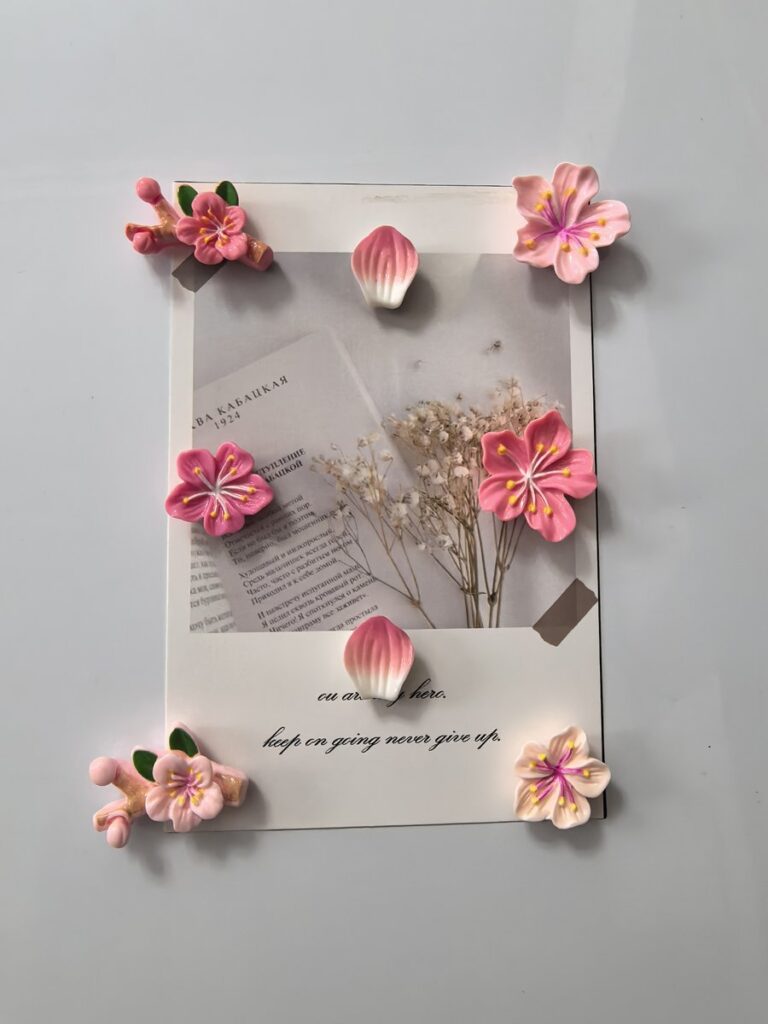 Resin flower magnets for fridge, colorful gift set