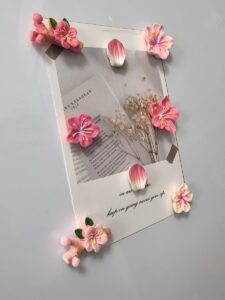 Resin flower magnets for fridge, colorful gift set