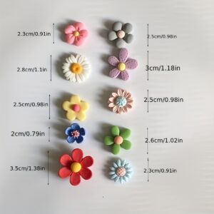 Resin flower fridge magnet set, handcrafted 3D floral design
