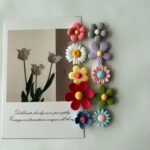 Resin flower fridge magnet set, handcrafted 3D floral design