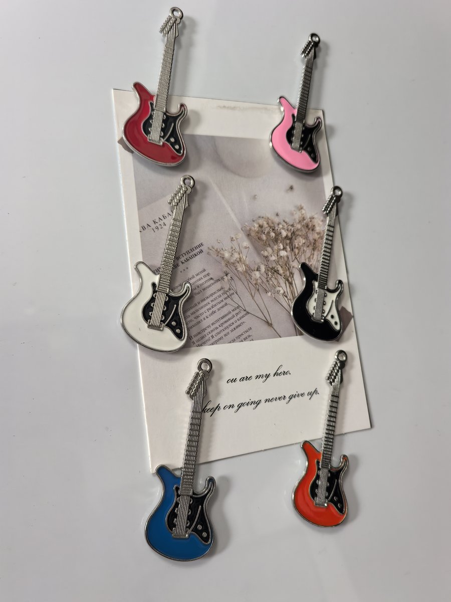 Resin electric guitar fridge magnets, music lover gift set