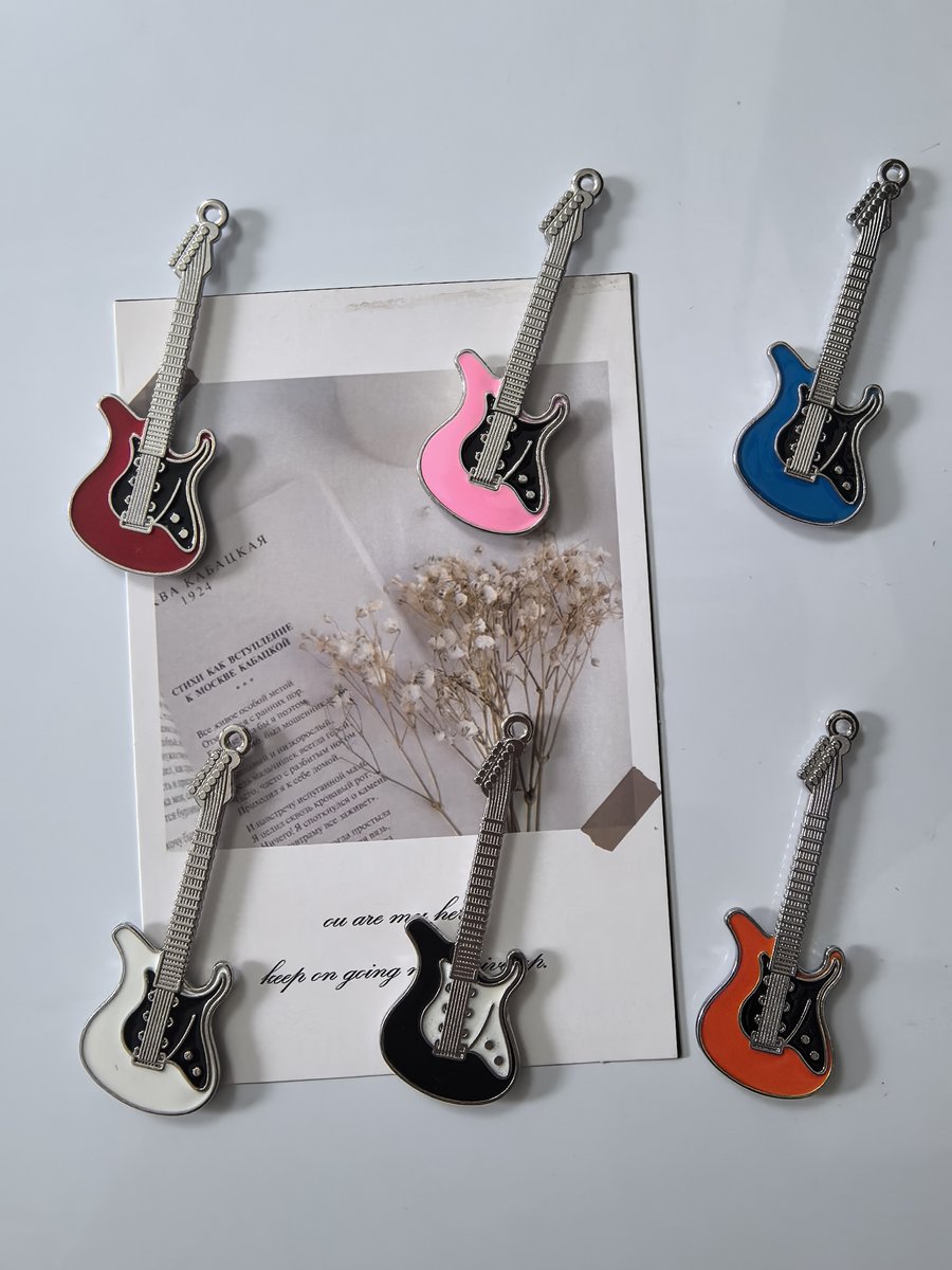 Resin electric guitar fridge magnets, music lover gift set