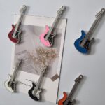 Resin electric guitar fridge magnets, music lover gift set