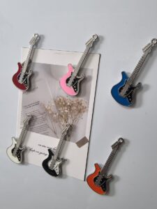 Resin electric guitar fridge magnets, music lover gift set