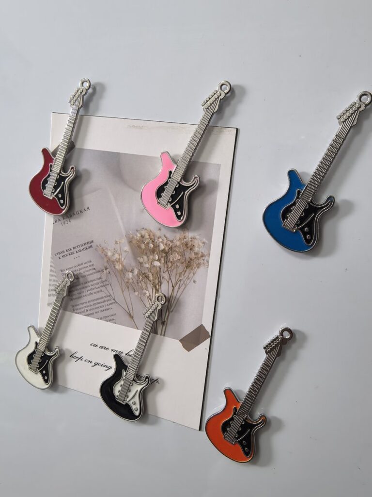 Resin electric guitar fridge magnets, music lover gift set