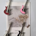 Resin electric guitar fridge magnets, music lover gift set