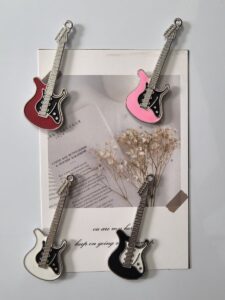 Resin electric guitar fridge magnets, music lover gift set