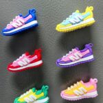 Resin sneaker-shaped fridge magnets, collectible shoe set