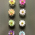 Sparkle resin flower fridge magnet set, glitter gift pack