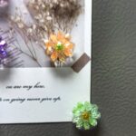 Sparkle resin flower fridge magnet set, glitter gift pack