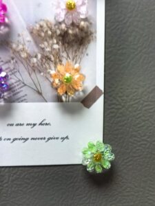 Sparkle resin flower fridge magnet set, glitter gift pack