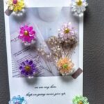 Sparkle resin flower fridge magnet set, glitter gift pack