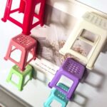 Resin miniature stool fridge magnets, novelty 3D collectible set